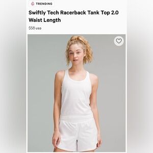 Swiftly tech racer back tank top 2.0 waste length #407